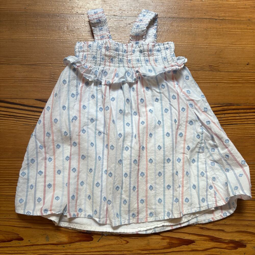 Cat & Jack white red blue detailing July 4th sleeveless tank dress‎ SIZE 3T